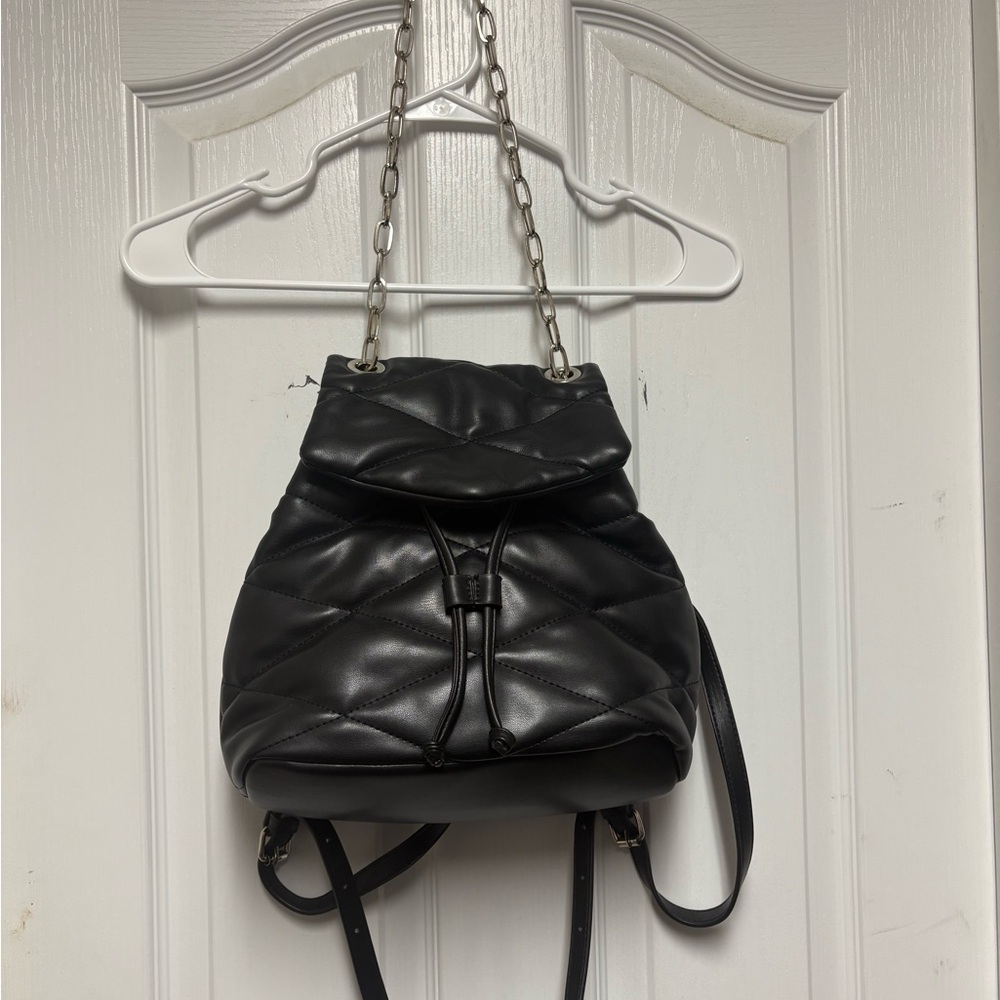 Black Quilted Backpack